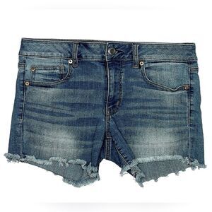 American Eagle Outfitters Low Rise Super Stretch Cutoff Jean Shorts Denim Sz 12